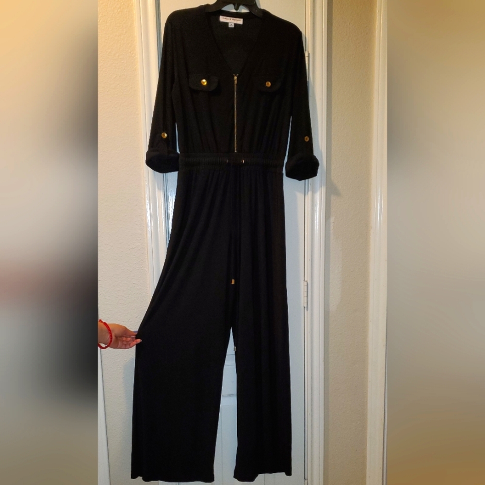 Medium Women's Black Jumpsuit with Pockets